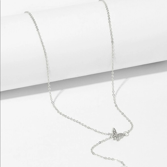 3/$30 Pearl & Rhinestone Butterfly Lariat Necklace - Picture 4 of 5